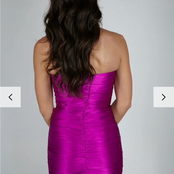 Amanda Uprichard Vibrant Magenta Party Mini Dress, Bachelorette Dress, 100% Silk - Picture 3 of 10